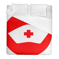 Tabla Laboral Sign Red White Duvet Cover (full/ Double Size) by Mariart