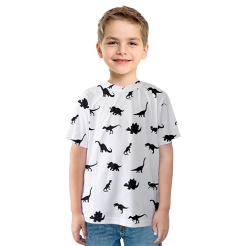 Dinosaurs Pattern Kids  Sport Mesh Tee by Valentinaart