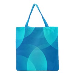 Abstract Blue Wallpaper Wave Grocery Tote Bag by Nexatart