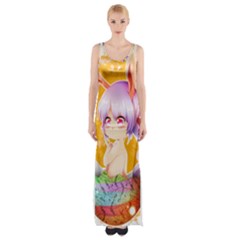Easter Bunny Girl Maxi Thigh Split Dress by Catifornia