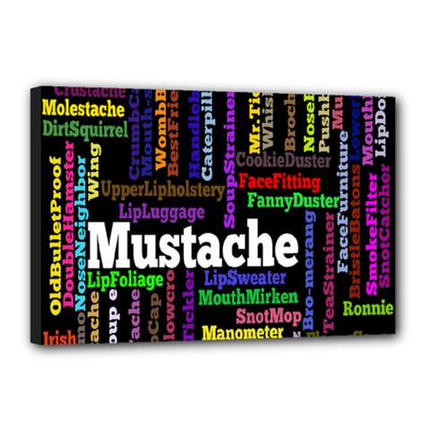 Mustache Canvas 18  X 12  by Mariart