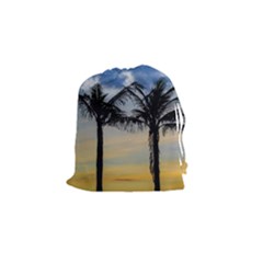 Palm Trees Against Sunset Sky Drawstring Pouches (small)  by dflcprints