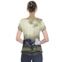 Wonderful Whte Unicorn With Black Horse Short Sleeve Front Detail Top View2