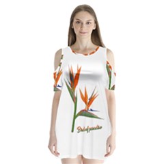 Bird Of Paradise Shoulder Cutout Velvet  One Piece by Valentinaart