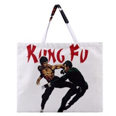 Kung Fu  Zipper Large Tote Bag by Valentinaart