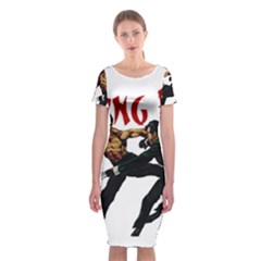 Kung Fu  Classic Short Sleeve Midi Dress by Valentinaart