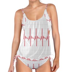 Cardiogram Vary Heart Rate Perform Line Red Plaid Wave Waves Chevron Tankini by Mariart