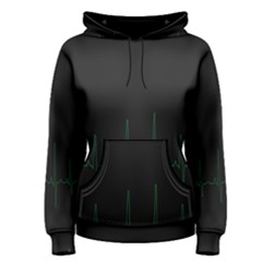 Heart Rate Line Green Black Wave Chevron Waves Women s Pullover Hoodie by Mariart