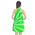 Music Notes Light Line Green Halter Neckline Chiffon Dress  View2