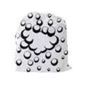 Splash Bubble Black White Polka Circle Drawstring Pouches (Extra Large) View2