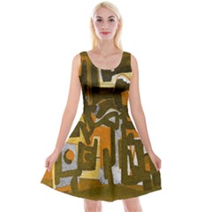 Abstract Art Reversible Velvet Sleeveless Dress by ValentinaDesign