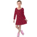 Roses pattern Kids  Long Sleeve Velvet Dress View1