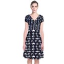 Fish pattern Short Sleeve Front Wrap Dress View1