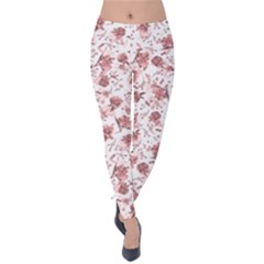 Floral Pattern Velvet Leggings by ValentinaDesign