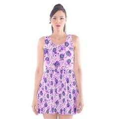 Floral Pattern Scoop Neck Skater Dress by ValentinaDesign