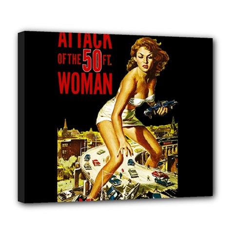 Attack Of The 50 Ft Woman Deluxe Canvas 24  X 20   by Valentinaart
