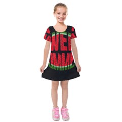 Watermelon - Sweet Summer Kids  Short Sleeve Velvet Dress by Valentinaart