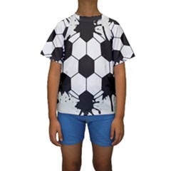 Soccer Camp Splat Ball Sport Kids  Short Sleeve Swimwear by Mariart