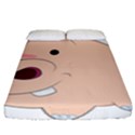 Happy Cartoon Baby Hippo Fitted Sheet (King Size) View1