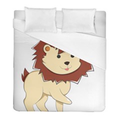 Happy Cartoon Baby Lion Duvet Cover (full/ Double Size) by Catifornia