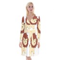 Happy Cartoon Baby Lion Long Sleeve Velvet Front Wrap Dress View1