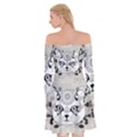 Wonderful Sugar Cat Skull Off Shoulder Skater Dress View2