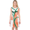 Portraits Plants Carrot Polka Dots Orange Green Capsleeve Midi Dress View1