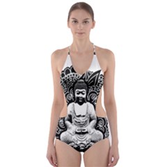 Ornate Buddha Cut-out One Piece Swimsuit by Valentinaart