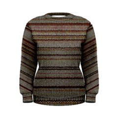 Stripy Knitted Wool Fabric Texture Women s Sweatshirt by BangZart