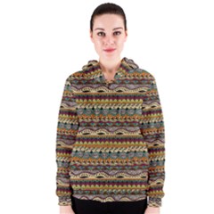 Aztec Pattern Women s Zipper Hoodie by BangZart