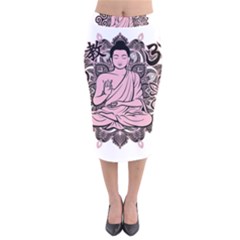 Ornate Buddha Velvet Midi Pencil Skirt by Valentinaart