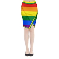 Pride Rainbow Flag Midi Wrap Pencil Skirt by Valentinaart