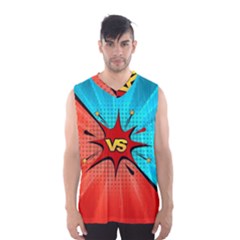 Comic Book Vs With Colorful Comic Speech Bubbles  Men s Basketball Tank Top by LimeGreenFlamingo