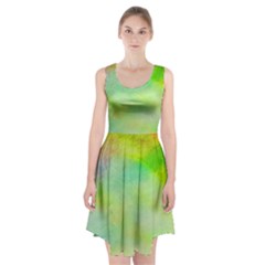 Abstract Yellow Green Oil Racerback Midi Dress by BangZart