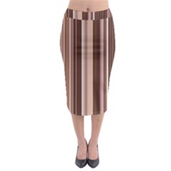 Brown Vertical Stripes Midi Pencil Skirt by BangZart