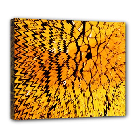 Yellow Chevron Zigzag Pattern Deluxe Canvas 24  X 20   by BangZart