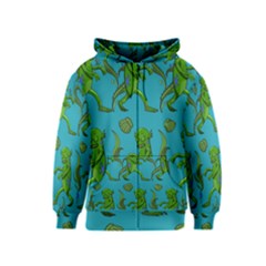 Swamp Monster Pattern Kids  Zipper Hoodie by BangZart