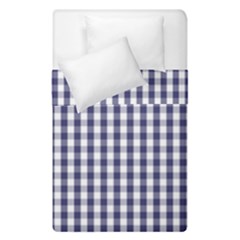 Usa Flag Blue Large Gingham Check Plaid  Duvet Cover Double Side (single Size) by PodArtist