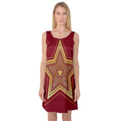 Christmas Star Seamless Pattern Sleeveless Satin Nightdress by BangZart