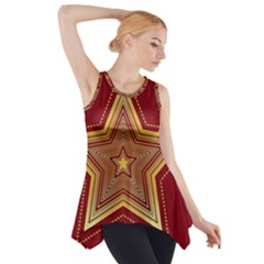 Christmas Star Seamless Pattern Side Drop Tank Tunic by BangZart