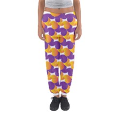 Purple And Yellow Abstract Pattern Women s Jogger Sweatpants by paulaoliveiradesign