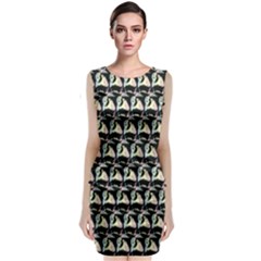 Colorful Pop Art Monkey Pattern Sleeveless Velvet Midi Dress by paulaoliveiradesign