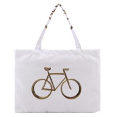 Elegant Gold Look Bicycle Cycling  Medium Zipper Tote Bag by yoursparklingshop