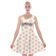 Geometric Losangle Pattern Rosy Velvet Skater Dress by paulaoliveiradesign