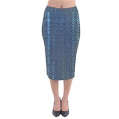 Blue Sparkly Sequin Texture Velvet Midi Pencil Skirt by paulaoliveiradesign