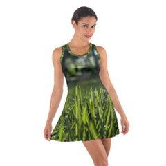 Green Grass Field Cotton Racerback Dress by paulaoliveiradesign