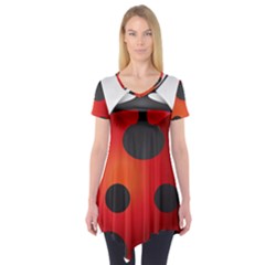 Ladybug Insects Short Sleeve Tunic  by BangZart