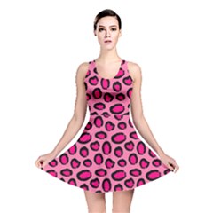 Cute Pink Animal Pattern Background Reversible Skater Dress by TastefulDesigns