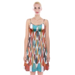 Colorful Geometric Abstract Spaghetti Strap Velvet Dress by linceazul