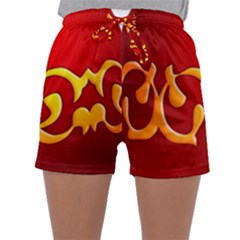 Easter Decorative Red Egg Sleepwear Shorts by BangZart